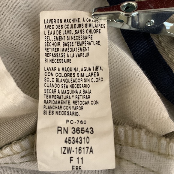 Izod American Chino cotton khaki flat front pants - Picture 12 of 15